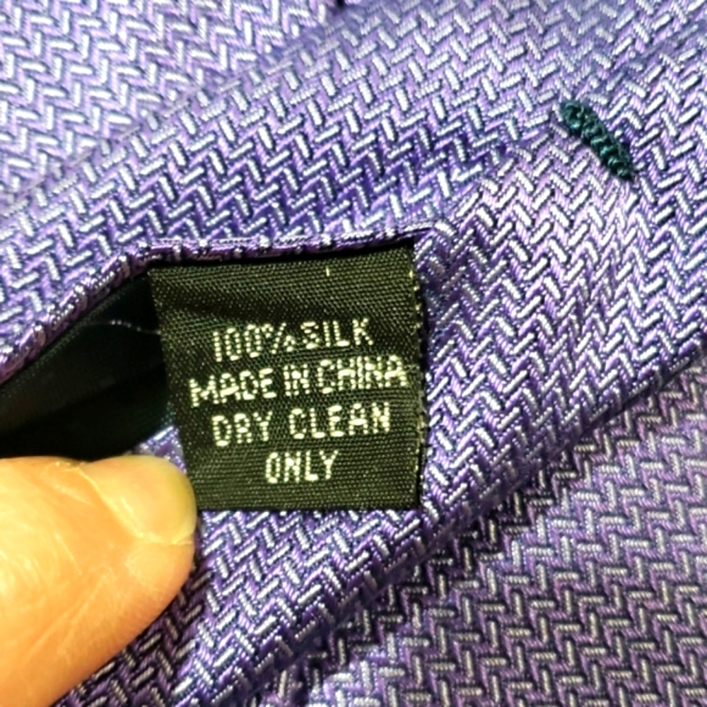 Tom James 100% Silk Purplr/Teal Tie Bundle of 2 - Picture 5 of 6